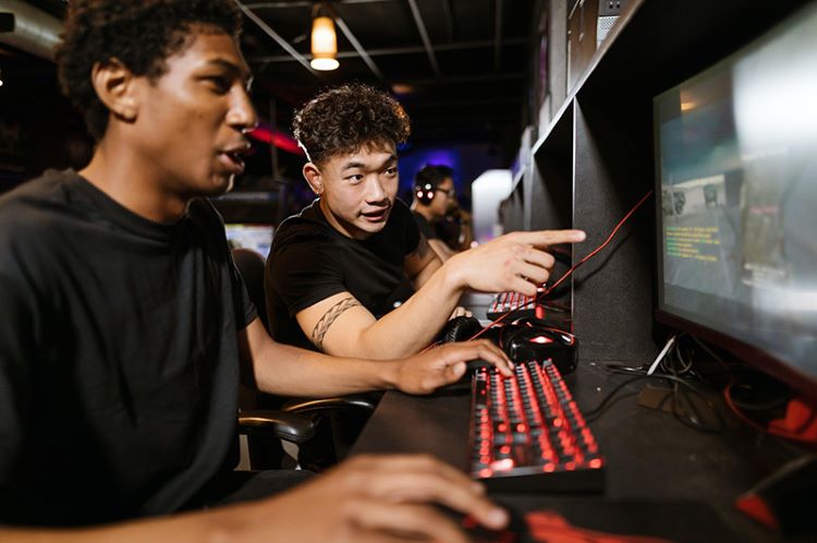 gamers playing